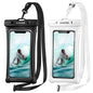 CACOE Floatable Waterproof Phone Pouch 2 Pack Up to 7.0",White+Blue