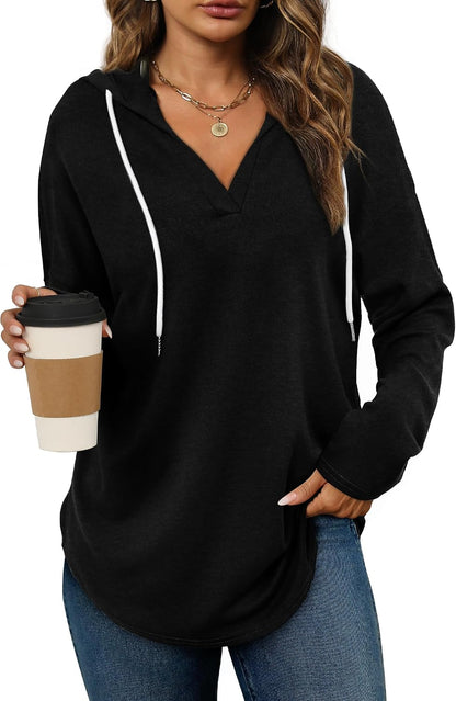 Bofell Womens Fashion Tops Hoodies for Women Pullover Oversized Sweatshirts Long SLeeve Shirts Loose Fit