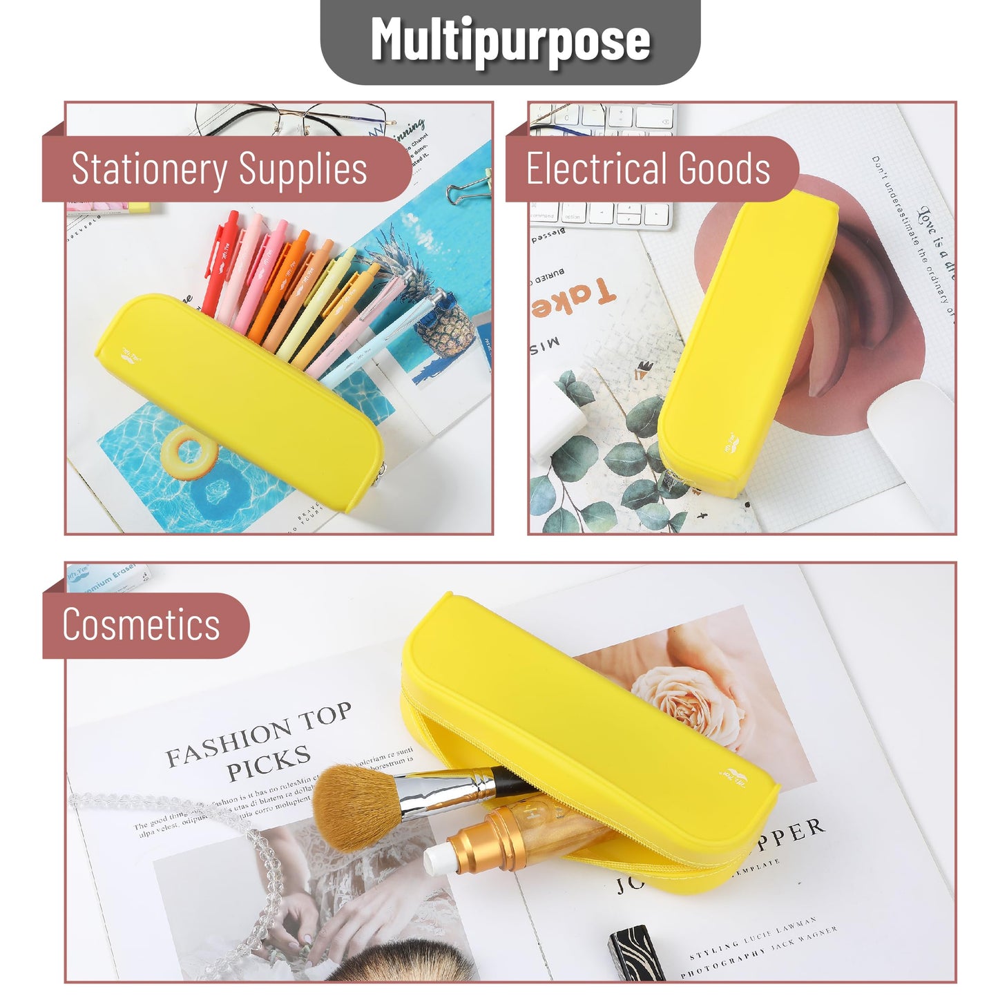 Mr. Pen- Silicone Pencil Case, Aesthetic Pencil Bag for Women, Makeup Pouch