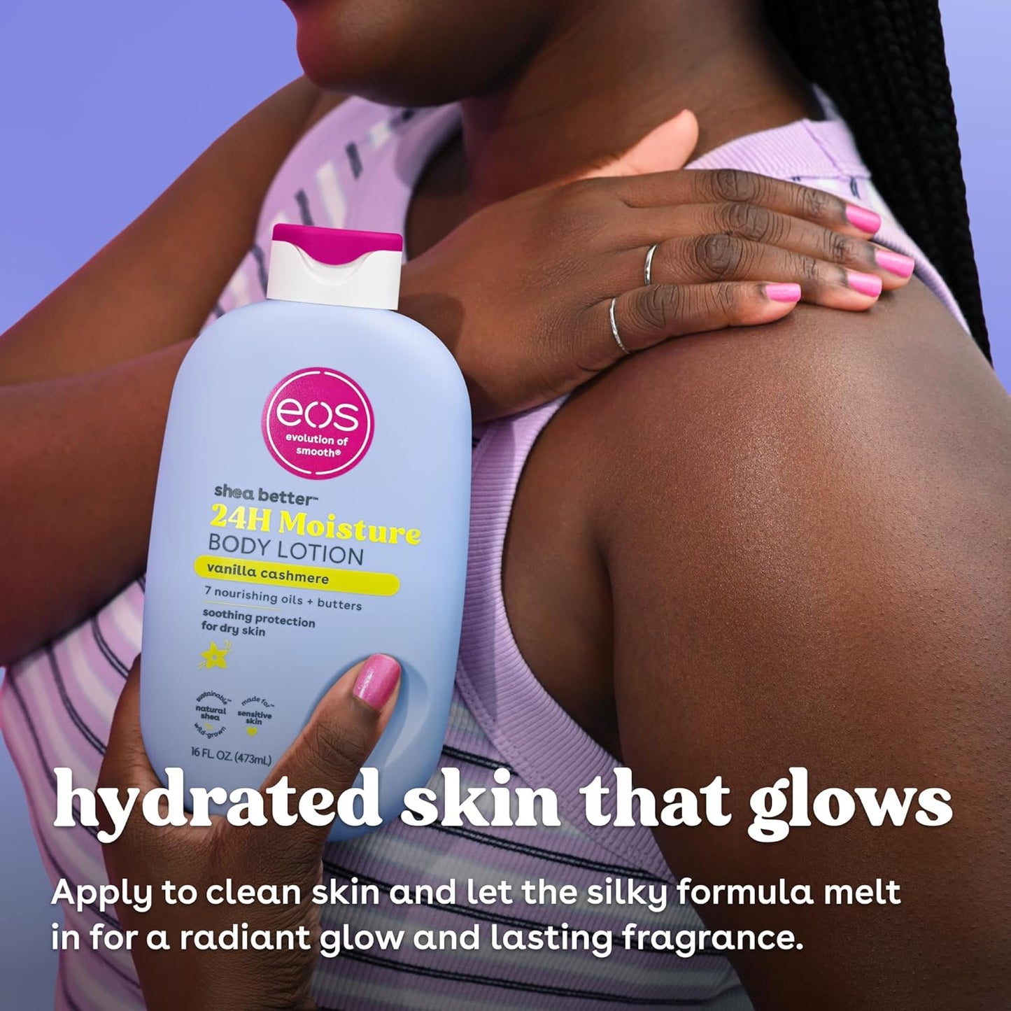 eos Shea Better 24H Moisture Body Lotion- Jasmine Peach, 16 fl oz