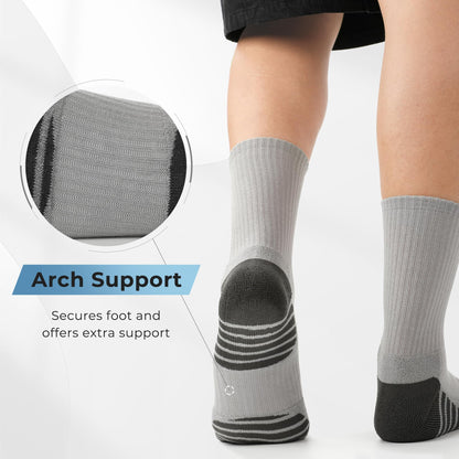 BAMBOO COOL Men's Crew Socks Athletic Cushioned Moisture Wicking 6 Pairs