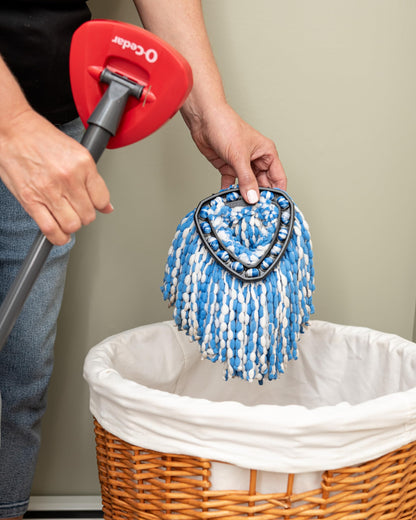 O-Cedar RinseClean Spin Mop & Bucket System + 2 Extra Mop Heads| Clean with Clean Water | Removes 99% of Bacteria