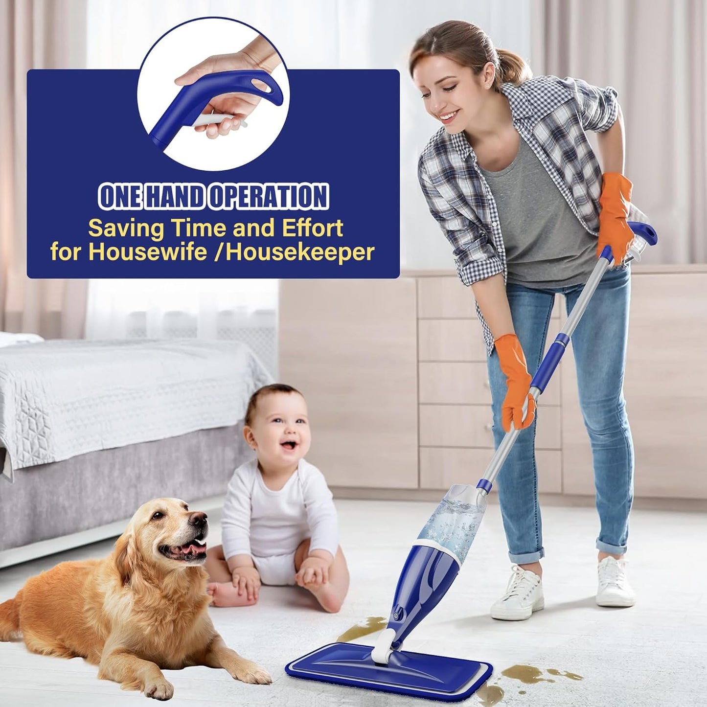 Microfiber Spray Mops for Floors Cleaning: Wet Dry Mop Hardwood Floor Mops