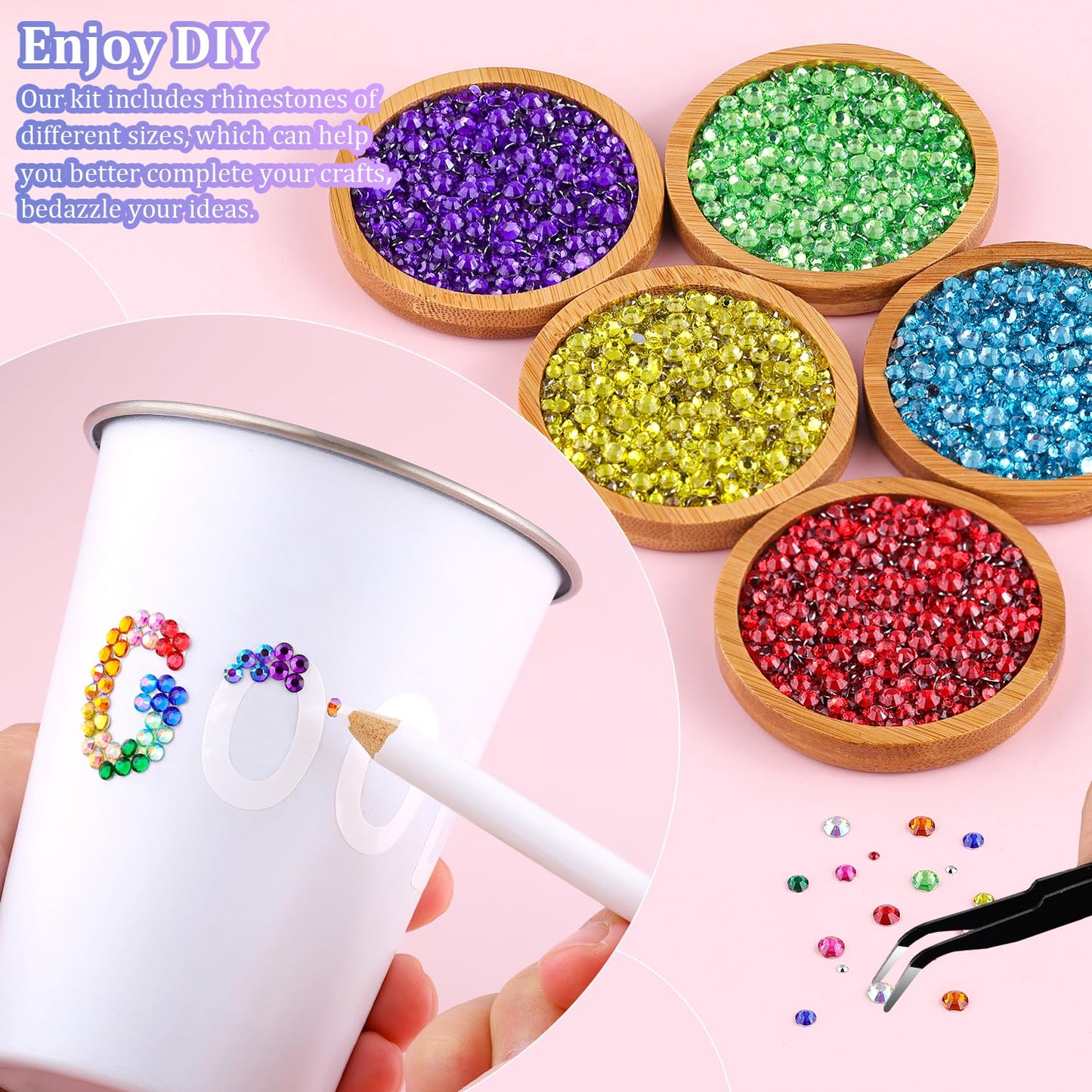 Rainbow Flatback Rhinestones for Crafting and 3PCS B7000 Glue (Set 1), 2 Boxes of 4500 PCS Resin Rhinestones Gems Charms for Bedazzling DIY Crafts Tumblers Shoes Fabric Clothing Nail Art