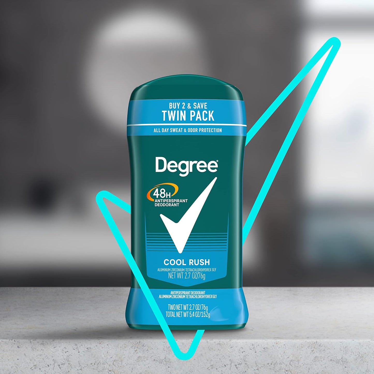 Degree Men Original Antiperspirant Cool Rush Twin Pack Sweat 2 Pack 2.7 oz