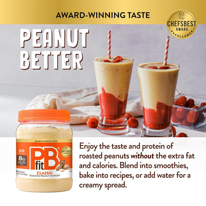 PBfit Classic Peanut Butter Powder 30 Oz, Peanut Spread with 8g Protein