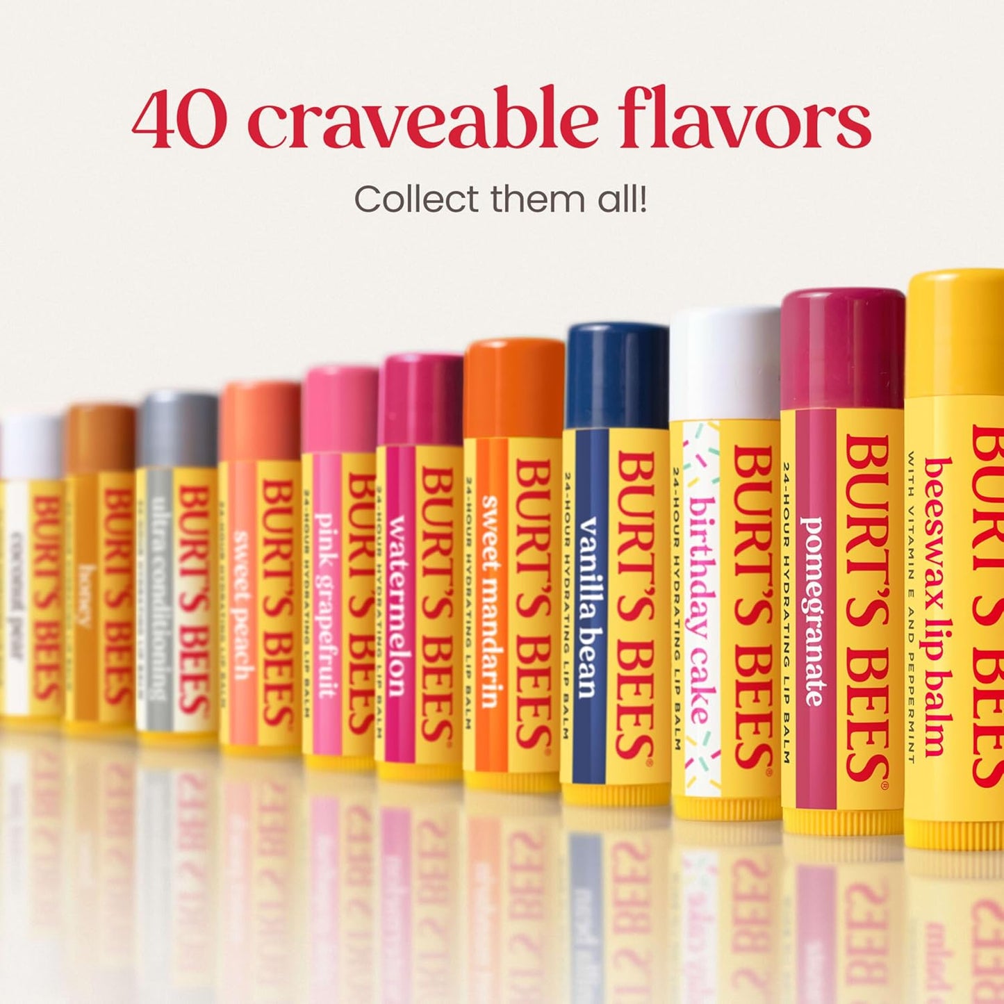 Burt's Bees Lip Balm, Pomegranate, 0.15 oz., 4 Tubes