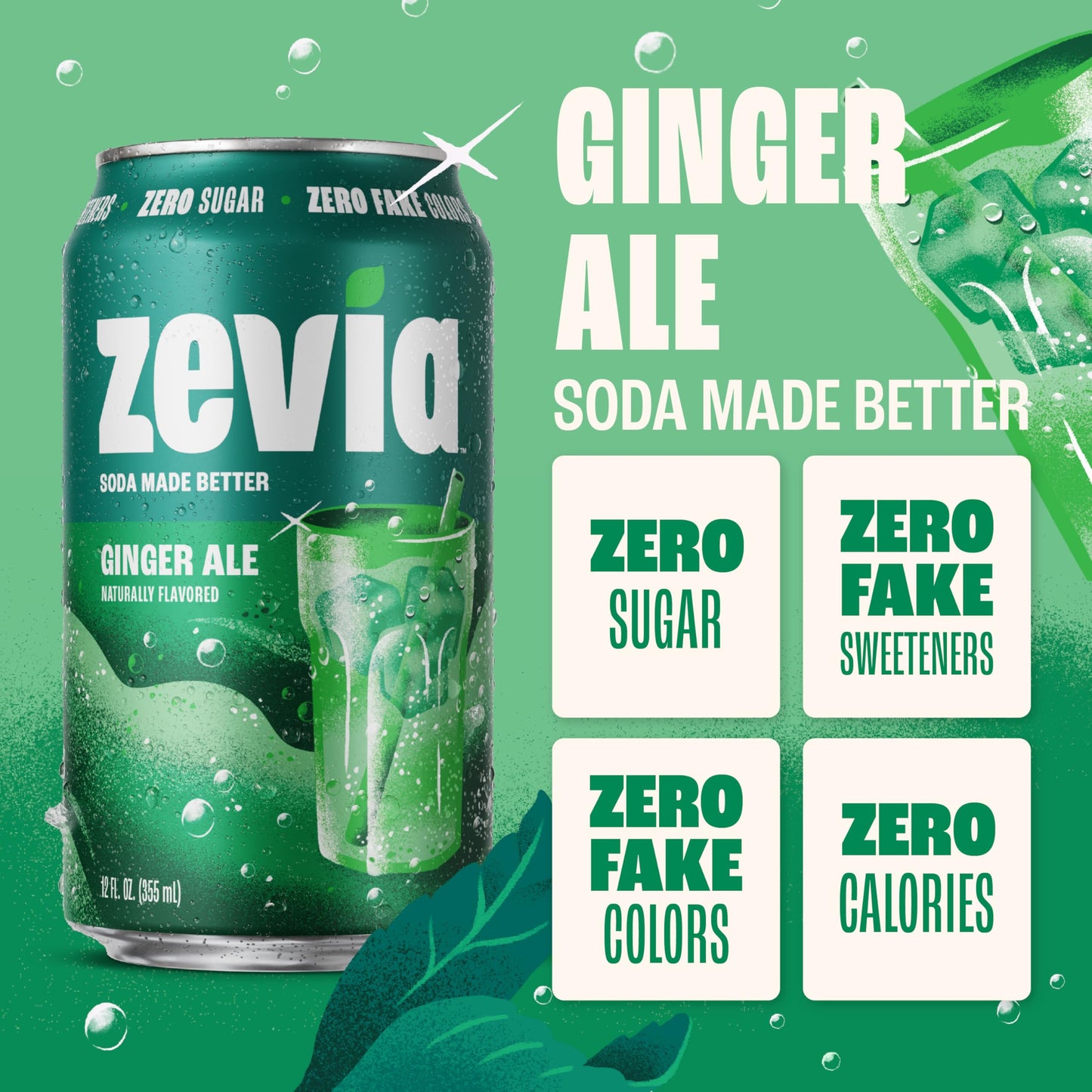 Zevia Zero Sugar Soda, Cola, 12 oz Cans (24-Pack) – Naturally Sweetened, Zero Calorie Sugar Free Soda - Non-GMO Project Verified, Gluten-Free, Vegan