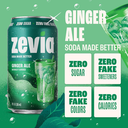 Zevia Zero Sugar Soda, Cola, 12 oz Cans (24-Pack) – Naturally Sweetened, Zero Calorie Sugar Free Soda - Non-GMO Project Verified, Gluten-Free, Vegan