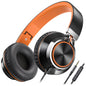 AILIHEN C8 Kids Wired Headphones with Mic for School, 3.5mm Jack, BlackBlue