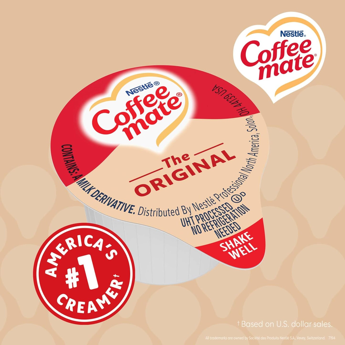 Nestle Coffee mate Original Non-Dairy Creamer Singles, 0.375 oz, 180-Pack