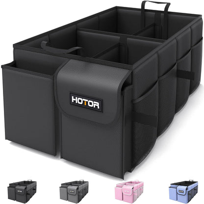 HOTOR Trunk Organizer - Foldable Car Organizer for SUVs & Sedans Storage