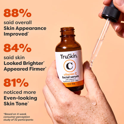 TruSkin Brightening Vitamin C Serum for Face with Hyaluronic Acid, 1 fl oz