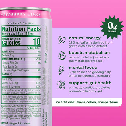 Bloom Nutrition Zero Sugar Energy Drink, Apple Crisp, 12oz 12pk