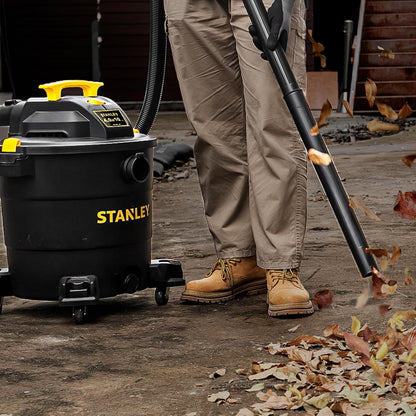 STANLEY Shop Vac SL18115P, 5 Gallon Peak 4 Horsepower Wet Dry Vacuums, Blower 3 in 1 Functions 15 Feet Cleaning Range for Garage, Carpet Clean, Shop Cleaning, Car Detailing with Attachments