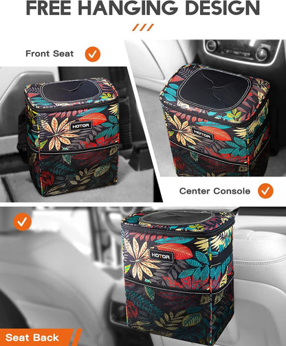 HOTOR Car Trash Can, Leakproof Car Organizer, 2-Gallon, Black