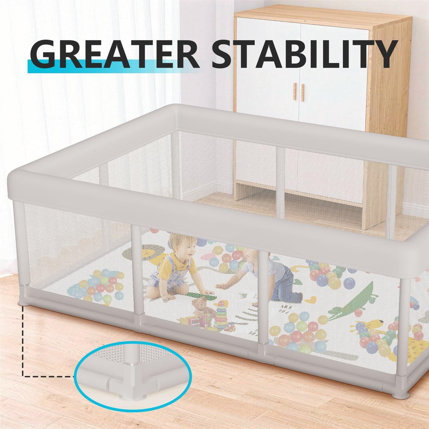 Hiaksedt Baby Playpen 50x50 Inch, Play Pens for Babies and Toddlers