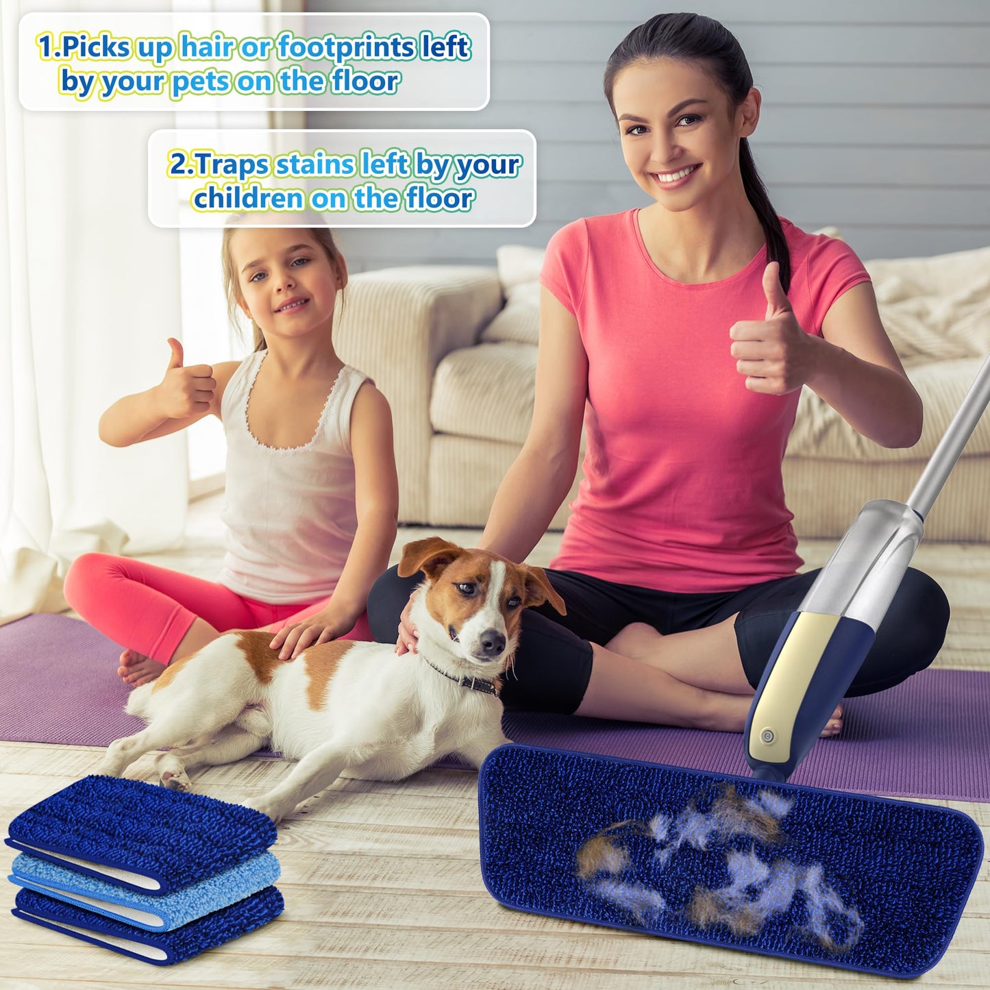 Spray Wet Mops for Floor Cleaning: Hardwood Floor Mop Refillable Dust Mop