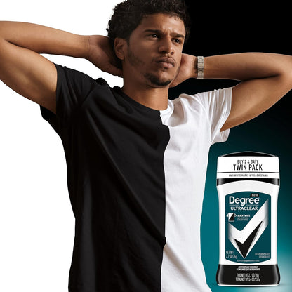 Degree Men UltraClear Antiperspirant Black+White Sweat & 2 Count 2.7 oz