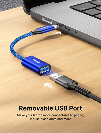 JSAUX USB C to USB 3.0 Adapter [2 Pack], USB C Male to USB Female OTG Cable Adapter Compatible with MacBook Pro/Air, iPhone 17 Pro Max/iPhone Air/16e/16/15 Series, Samsung Galaxy S25/S24/S23-Black