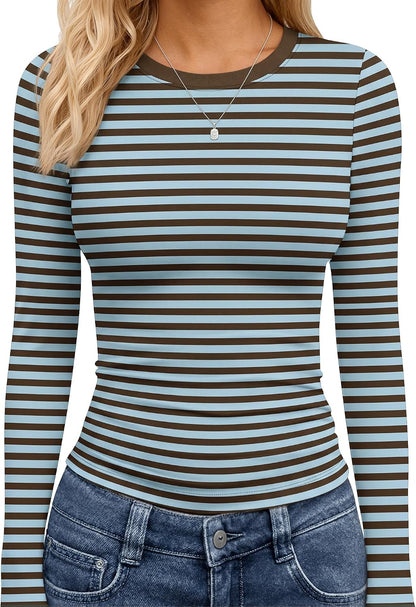 TNNZEET Long Sleeve Shirts for Women Fall Fashion Workout Crop Top Y2K 2026