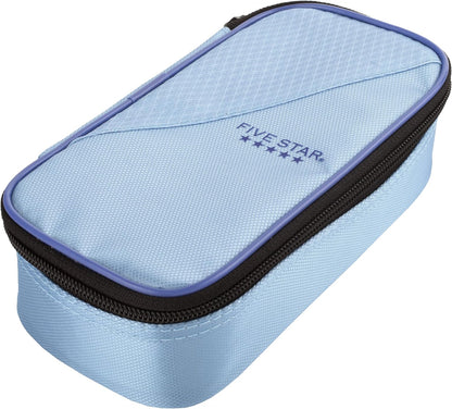 Five Star Pencil Pouch, Pen Case, High-Capacity Zipper Pouch, Storage Organizer for School Supplies Earbuds Chargers Cables Makeup, Blue/Denim (500212F-ECM)
