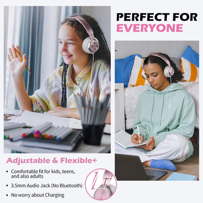 AILIHEN C8 Kids Wired Headphones with Mic for School, 3.5mm Jack, BlackBlue