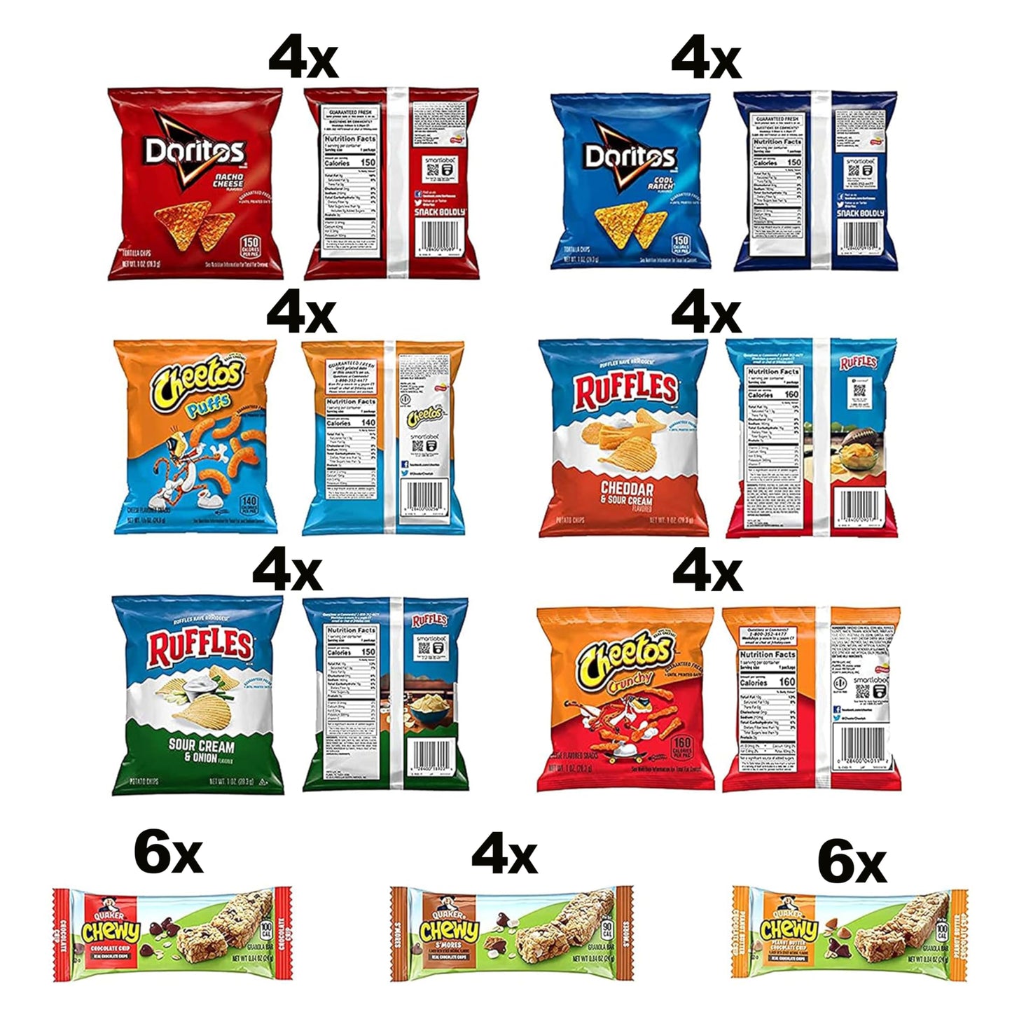 Frito-Lay Ultimate Snack Care Package, Favorites Mix, Variety Assortment of Chips, Cookies, Crackers & More, 40 Count