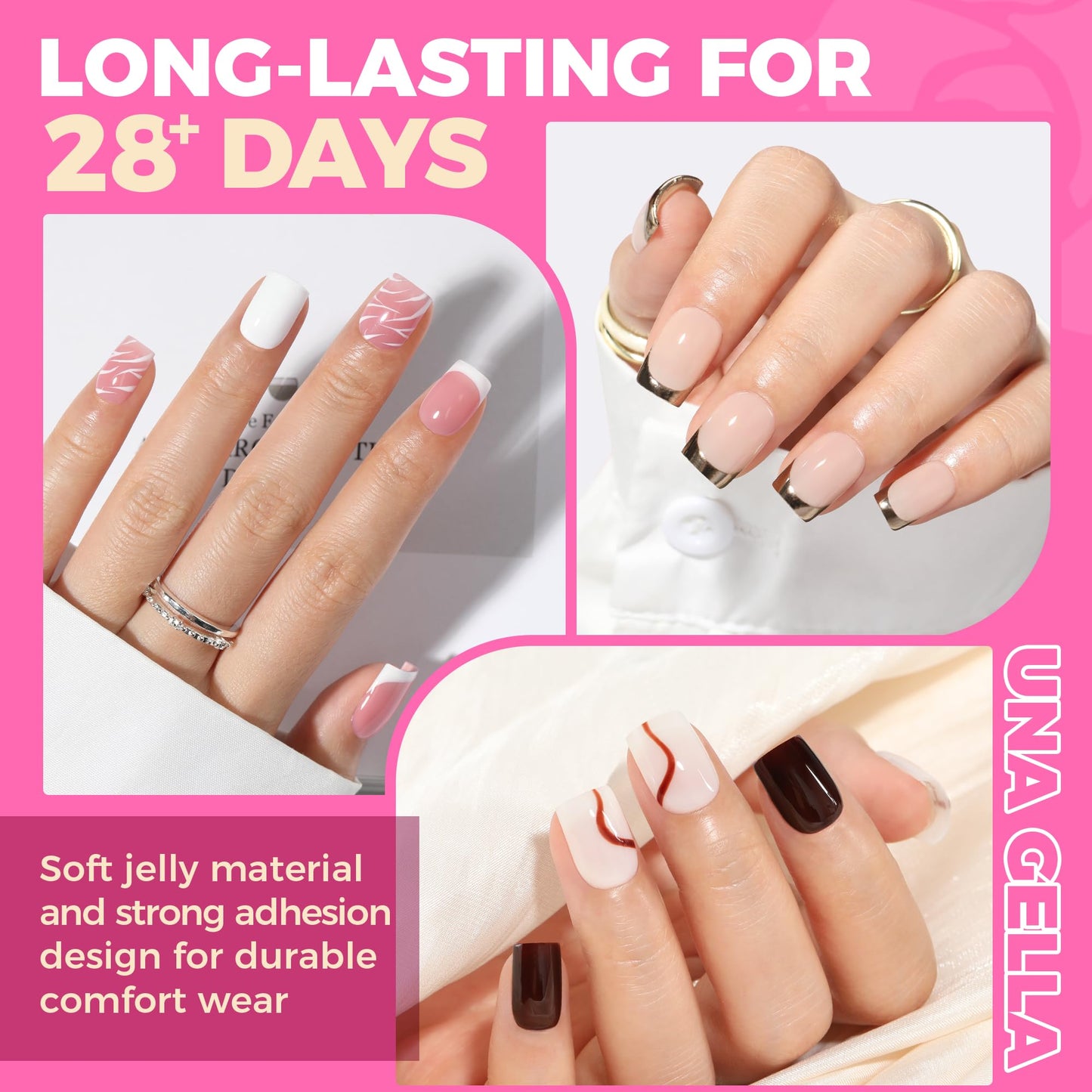 UNA GELLA 9 in 1 Gel Nail Glue U V Super Hold for Gel Nails Tips 10ml