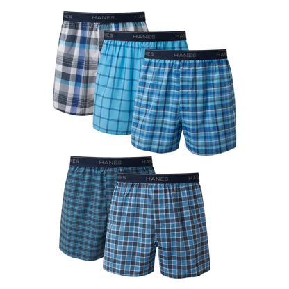 Hanes Men's Underwear Boxers Pack, Cool & Breathable Cotton Underwear, Moisture-Wicking Boxers for Men