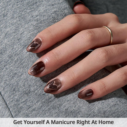 BTArtbox Press On Nails, Vanilla Cream, Short Square, Ombre Peach, 32Ct