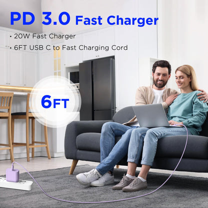 iPhone 17 16 15 Charger Fast Charging,2Pack 20W Apple iPad USB C Wall Charger Block with 6FT USB C to C Cable for iPhone 17/Pro/Pro Max/17 Air/ 16/16 Pro/16 Pro Max/15/Plus/Pro/Pro Max