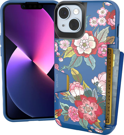 Smartish® iPhone 13 Wallet Case - Wallet Slayer Vol. 1 [Slim + Protective] Credit Card Holder - Drop Tested Hidden Credit Card Slot Cover for Apple iPhone 13 - Black Tie Affair