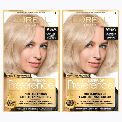 L'Oreal Paris Superior Preference Luminous Fade-Defying Permanent Hair Color, Hair Dye For Up to 9 Weeks of Radiance, Medium Brown 5, 1 Hair Dye Kit
