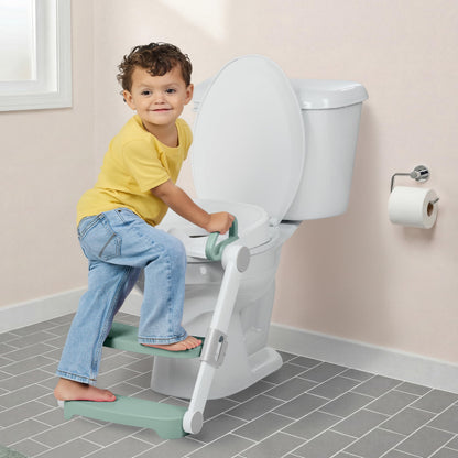 Ingenuity My Size Potty Pro 2-in-1 Potty Training Toilet, Floor Potty with Removable Potty Seat for Standard Toilets, Realistic Flushing Sound, for Toddlers Ages 18+ Months, Up to 50 lb