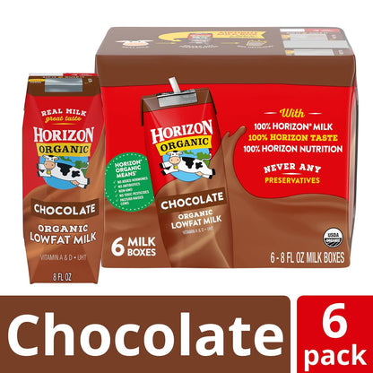 Horizon Organic Shelf Stable Whole Milk Boxes, Pack of 18-8g Protein per Serving