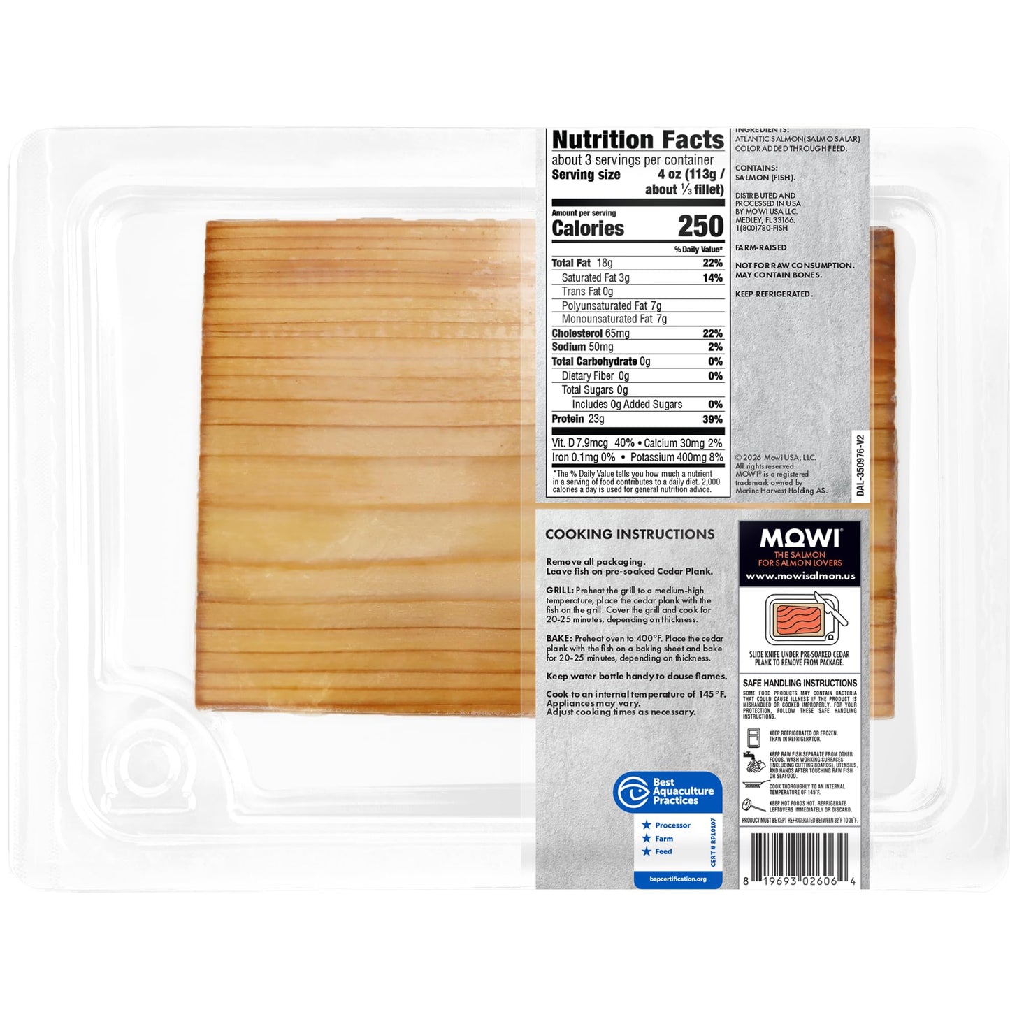 MOWI Atlantic Salmon 12oz, 2 Portions, Fresh Never Frozen