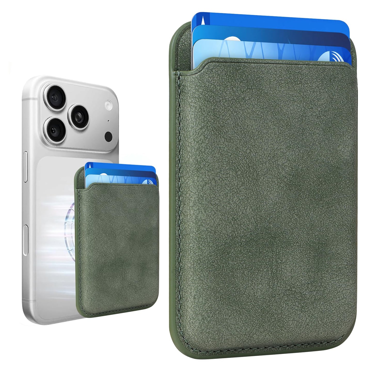 Magnetic Wallet Cell Phone Card Holder for Phone Case with Mag-Safe