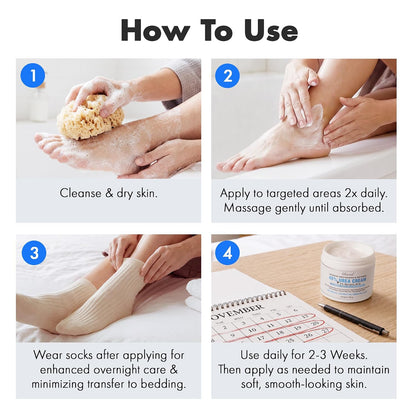 Ebanel Urea Cream 40% plus Salicylic Acid 2% for Dry Cracked Feet Skin, 2PK