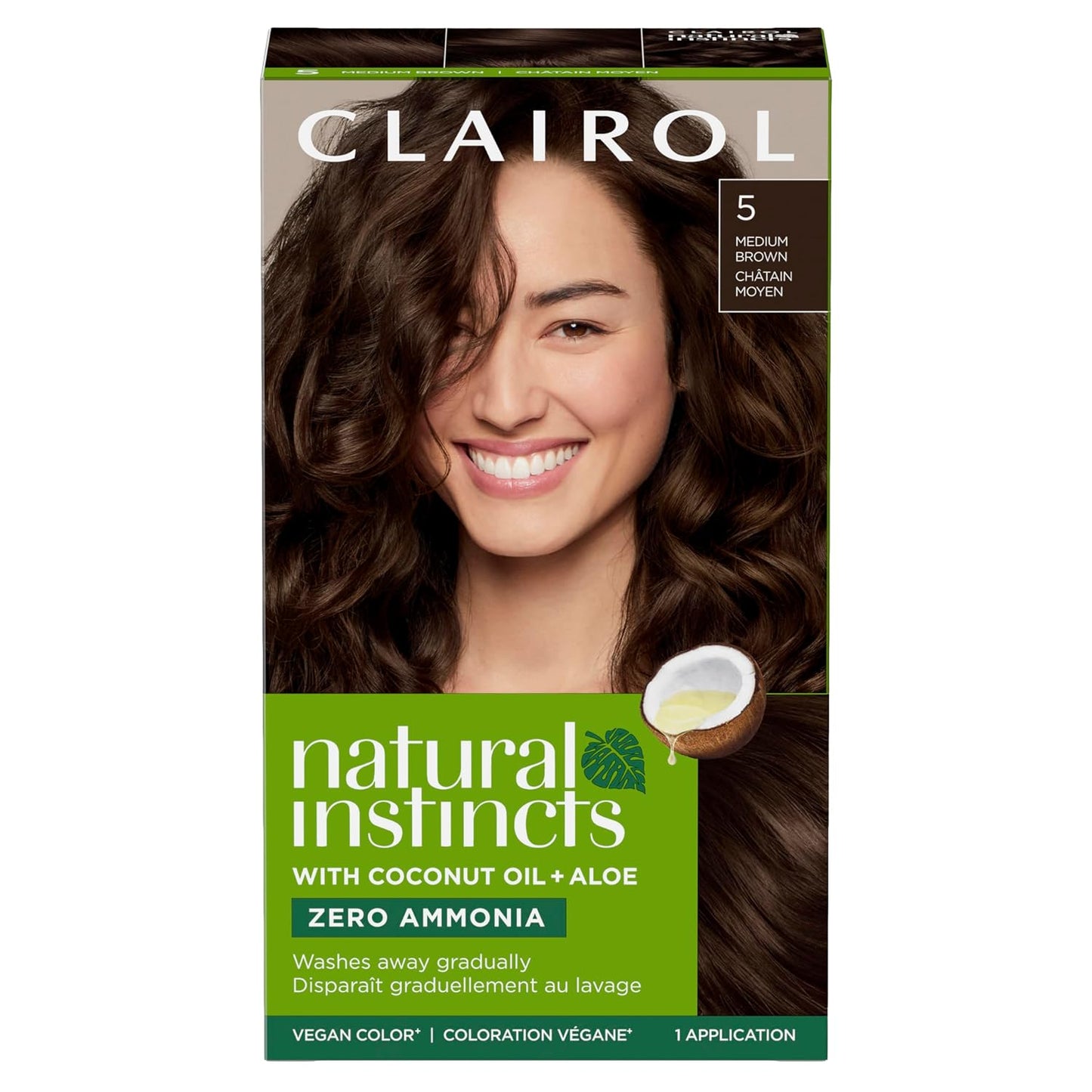 Clairol Natural Instincts Demi-Permanent Hair Dye, 4 Dark Brown | 1 Pack