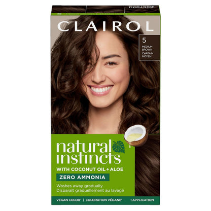 Clairol Natural Instincts Demi-Permanent Hair Dye, 4 Dark Brown | 1 Pack