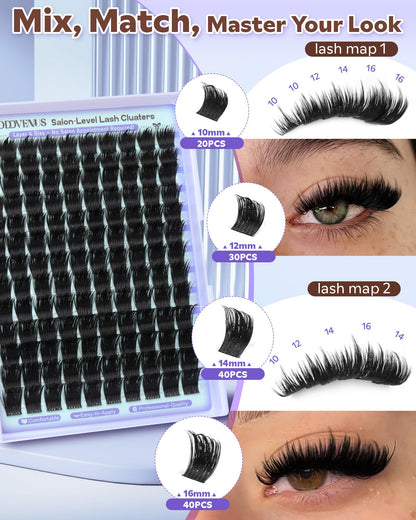 Goddvenus Pre-made Spikes Lash Clusters Wispy Manga Eyelash Clusters