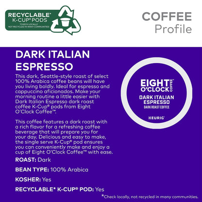 Eight O'Clock Coffee Hazelnut, Single-Serve Keurig K-Cup Pods, Flavored Medium Roast Coffee Pods, 96 Count