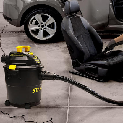 STANLEY Shop Vac SL18115P, 5 Gallon Peak 4 Horsepower Wet Dry Vacuums, Blower 3 in 1 Functions 15 Feet Cleaning Range for Garage, Carpet Clean, Shop Cleaning, Car Detailing with Attachments