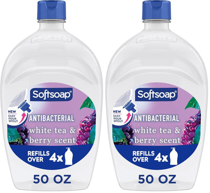 Softsoap Antibacterial Liquid Hand Soap, White Tea & Berry Scent, 50 fl oz