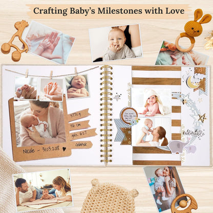 12"x12" Scrapbook Photo Album Linen Cover 40 Sheets 80 Pages White Paper