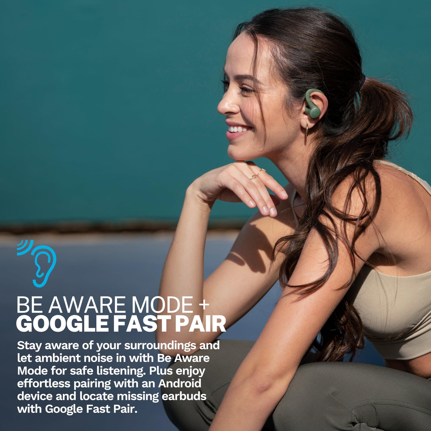 JLab, Go Sport+, True Wireless Workout Earbuds, Bluetooth Sport Earbuds, Clear Calling, Graphite