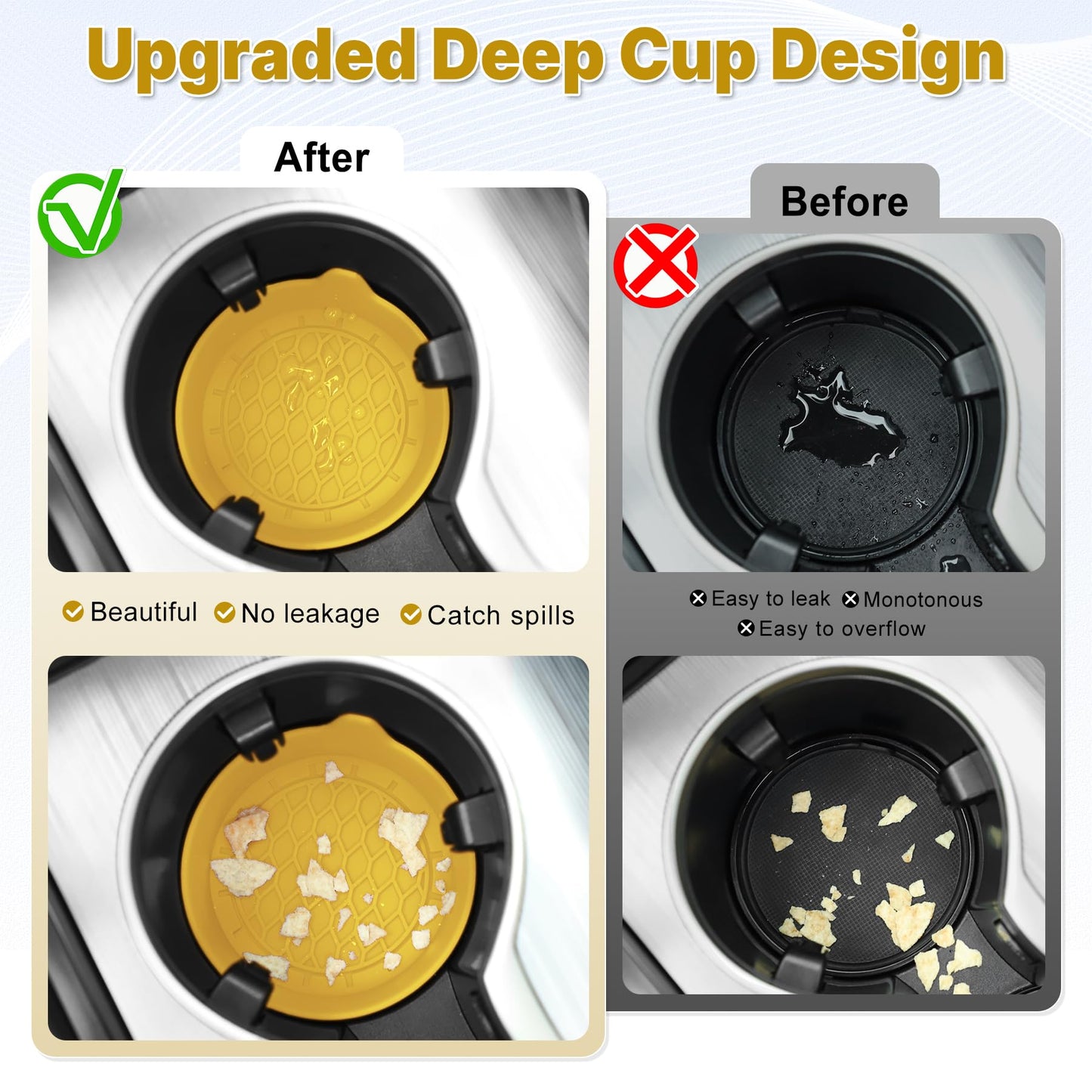 SINGARO Car Cup Holder Coaster, Silicone Cup Holder Insert, Universal Non-Slip Cup Holders, Car Accessories Interior for Women and Man Interior Sets 4 Pack Black