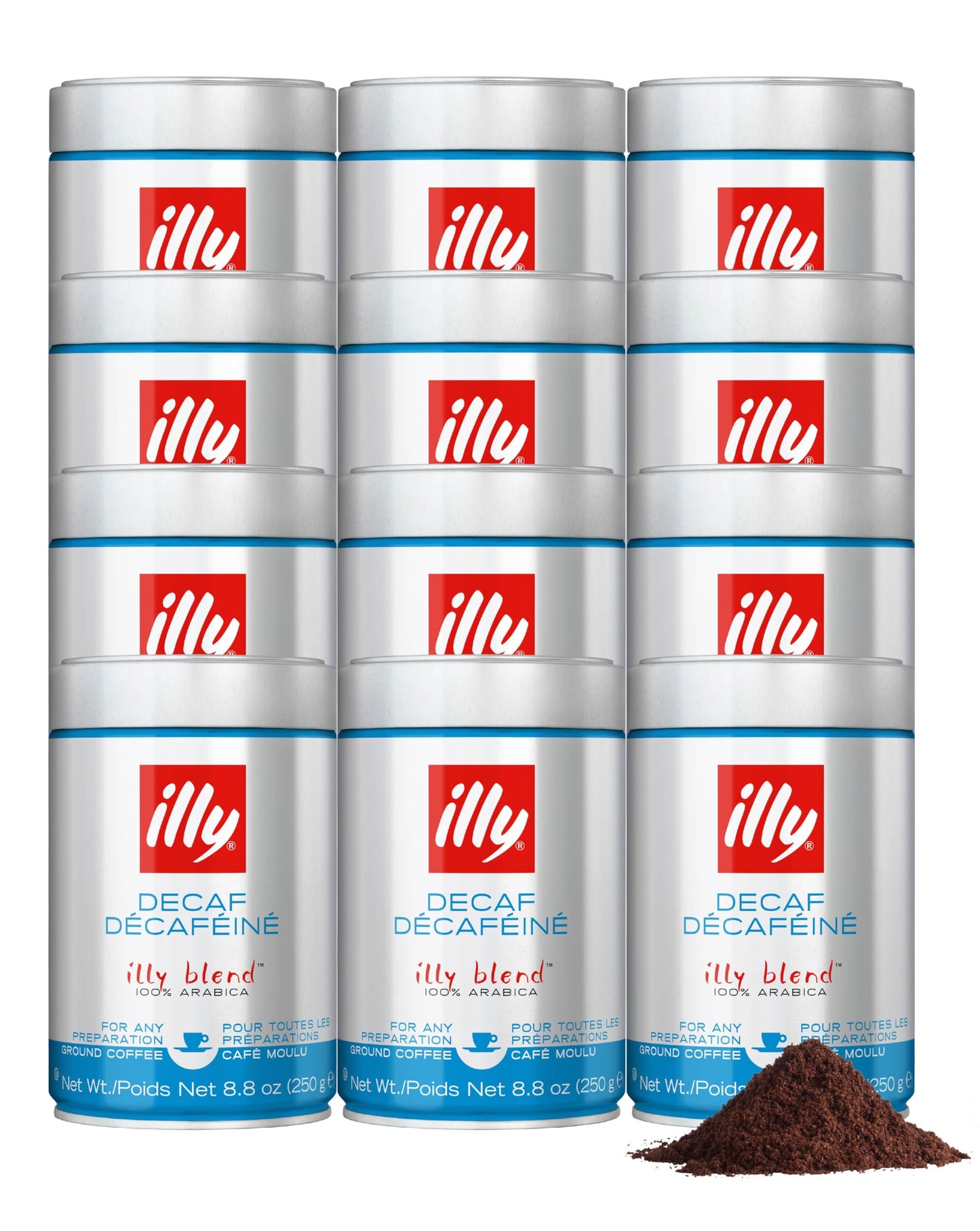 illy Intenso Ground Espresso Coffee, Bold Roast, Intense, Robust and Full Flavored With Notes of Deep Cocoa, 100% Arabica Coffee, No Preservatives, 8.8 Ounce Can (Pack of 1)