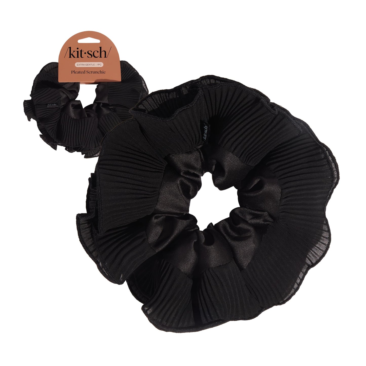 Kitsch Ultra-Petite Satin Scrunchies for Women - Eucalyptus, 6pcs